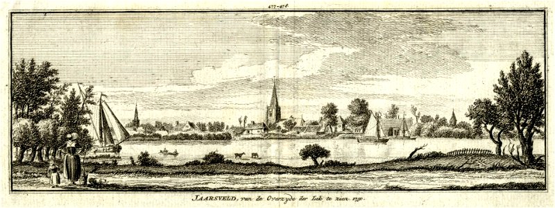HUA-200581-Gezicht over de Lek op het dorp Jaarsveld