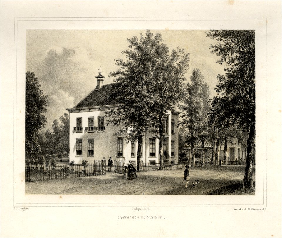 HUA-135869-Gezicht op de zij en de voorgevel van het huis Lommerlust te Zeist