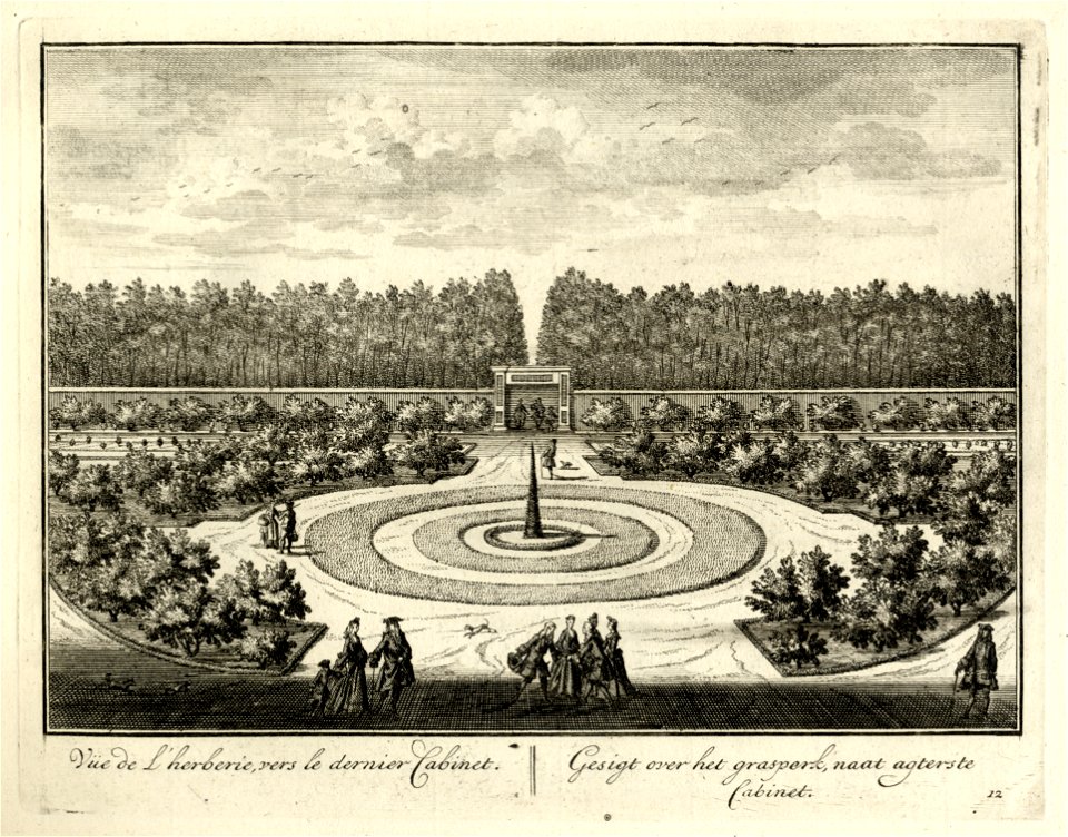 HUA-136031-Gezicht in de tuin aan de westzijde van het kasteel Zuilenstein bij Amerongen naast en achter het huis uit het noordoosten
