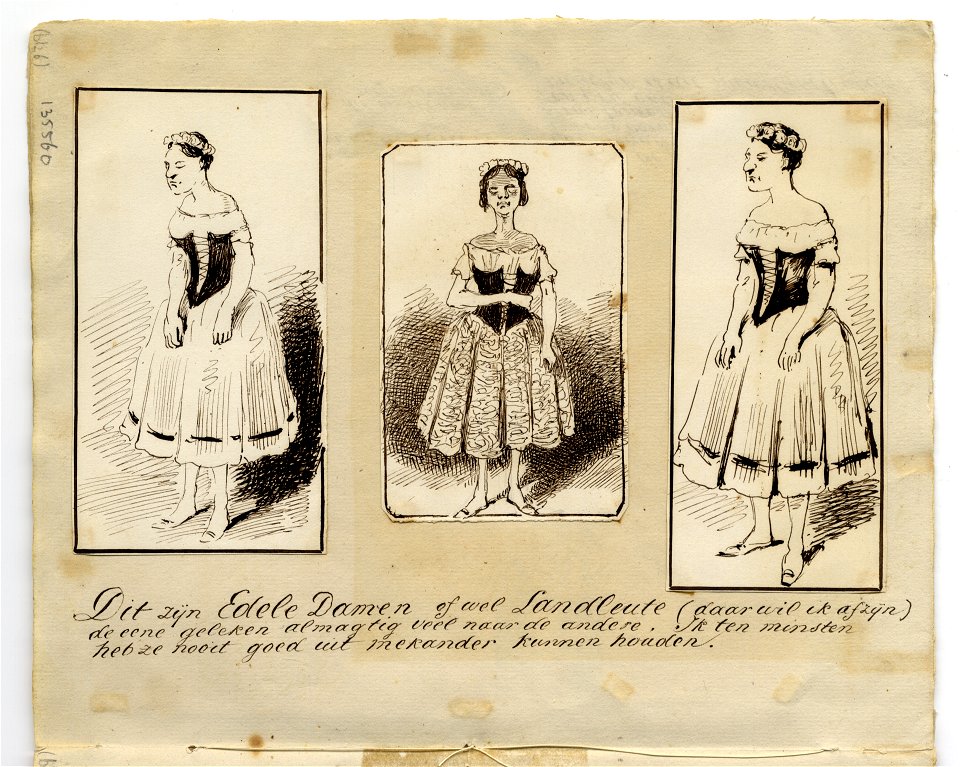 HUA-135560-Afbeelding van een pagina met portretten van drie personages van de opera Euryanthe van Carl Maria von Weber op 25 maart 1861 in de Utrechtse schouwbu