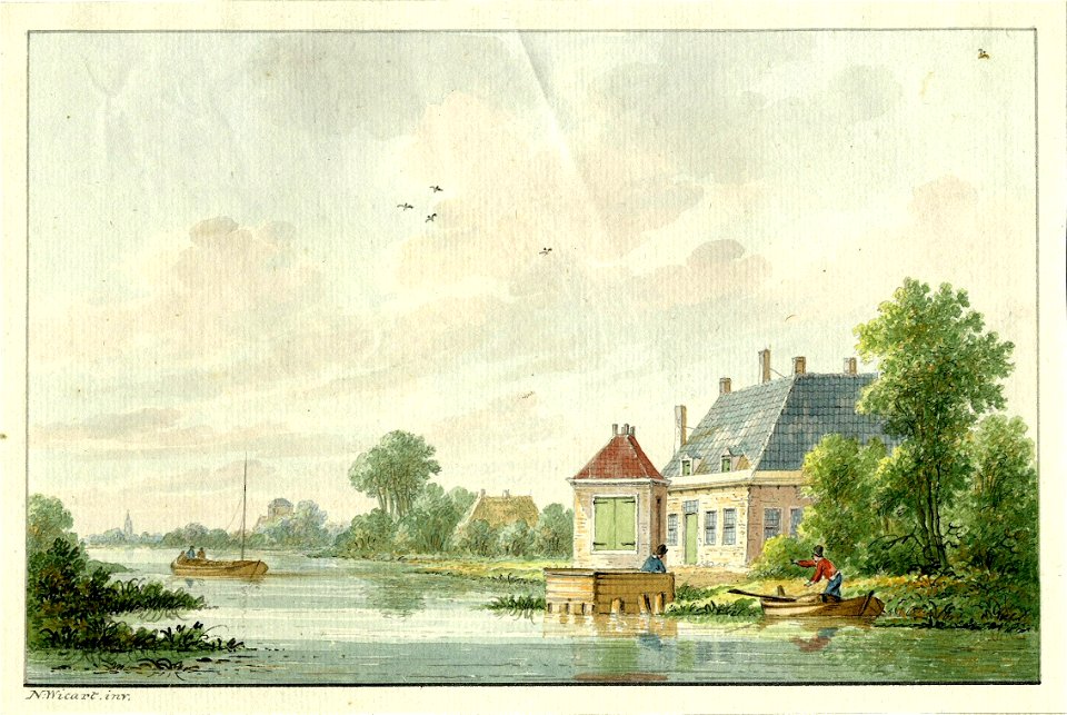 HUA-200465-Gezicht op de Angstel of de Vecht 