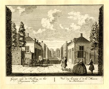 HUA-135982-Gezicht in de laan ten zuiden van het huis Ter Meer te Maarssen met het tuinmanshuis en het koetshuis