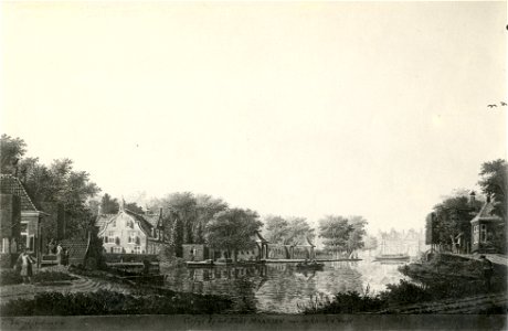 HUA-107597-Gezicht op de Vecht bij Maarssen met links de herberg De Hel en linksachter de buitenplaats Bolenstein