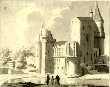 HUA-200190-Gezicht op het geruïneerde kasteel Duurstede te Wijk bij Duurstede