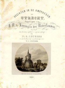 HUA-135846-Titelpagina met een gezicht op de ruïne van het kasteel Duurstede te Wijk bij Duurstede