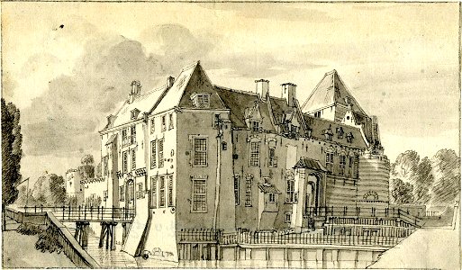 HUA-200300-Gezicht op het kasteel te IJsselstein uit het oosten