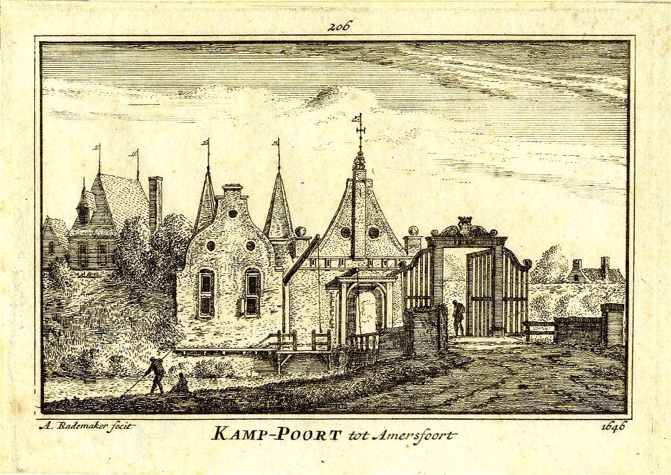 HUA-200033-Gezicht op de Kamperbuitenpoort te Amersfoort vanaf de landzijde