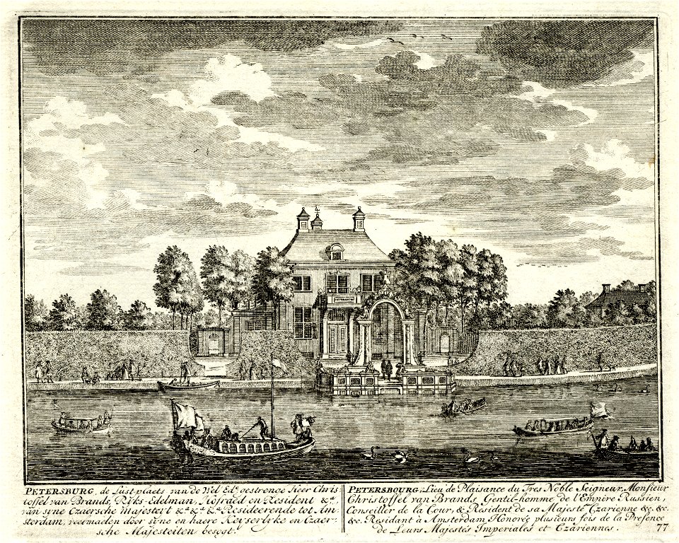 HUA-135766-Gezicht over de Vecht bij Nigtevecht op de buitenplaats Petersburg