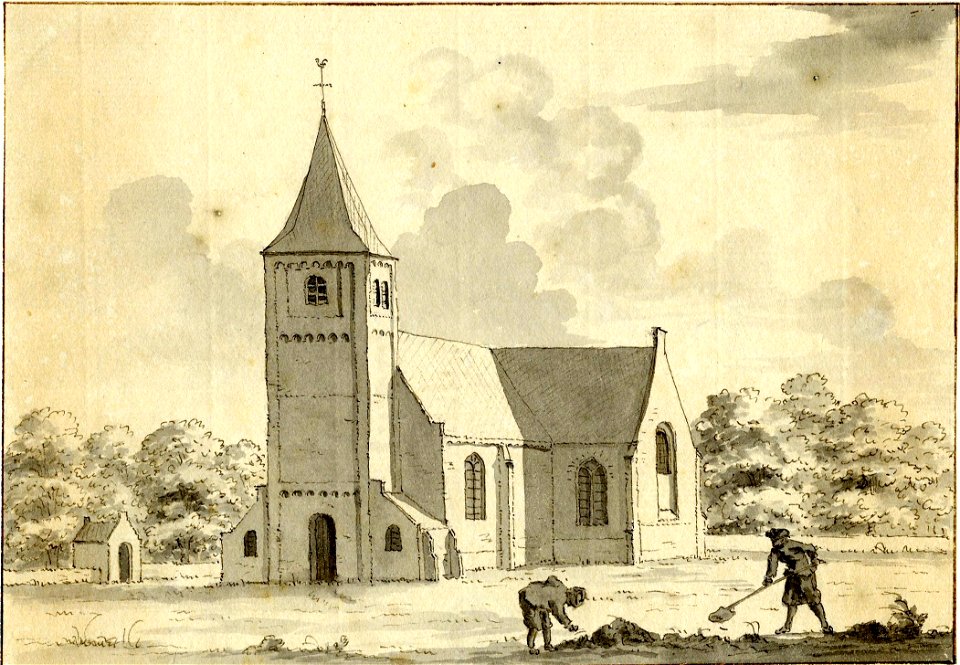 HUA-200787-Gezicht op de Nederlands Hervormde kerk te Odijk