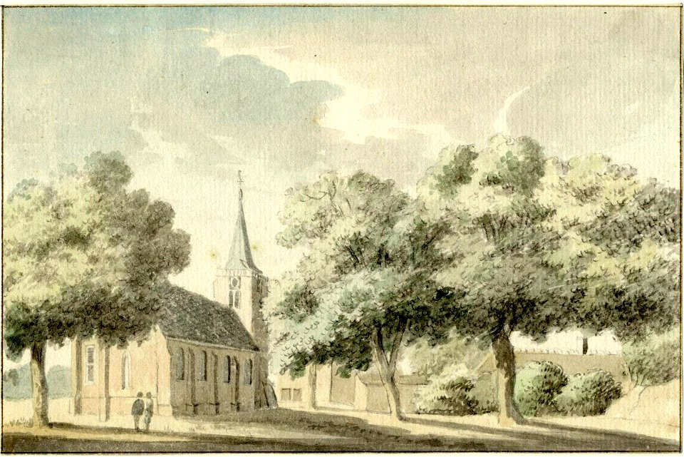 HUA-200586-Gezicht op de Nederlands Hervormde kerk en het kerkplein te Jaarsveld