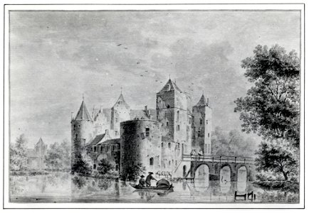 HUA-107353-Gezicht op het kasteel De Haar bij Haarzuilens uit het noordoosten met links op de achtergrond de kapelNB De gemeente Haarzuilens is per 1 januari 195