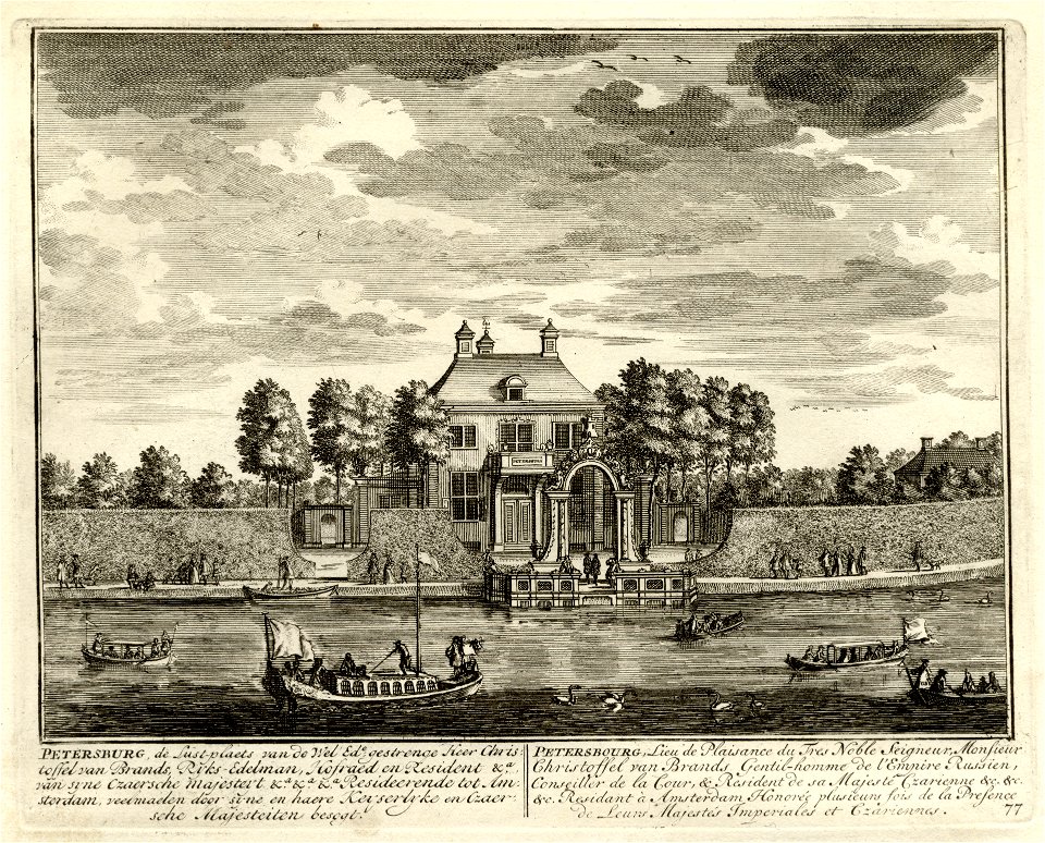 HUA-135662-Gezicht over de Vecht bij Nigtevecht op de buitenplaats Petersburg