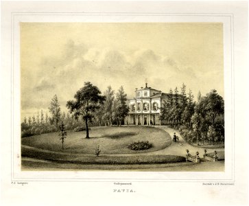 HUA-135874-Gezicht op de voor en de zijgevel van het huis Pavia te Zeist en de omringende landschapstuin