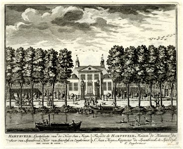 HUA-135702-Gezicht over de Vecht bij Maarssen op de voorgevel en de tuin van het huis Harteveld