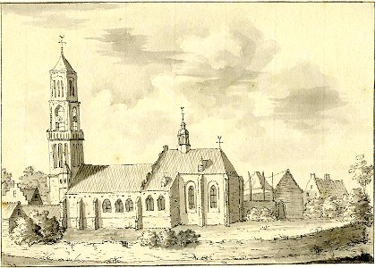 HUA-200344-Gezicht op de Nederlands Hervormde kerk te Amerongen uit het zuidoosten
