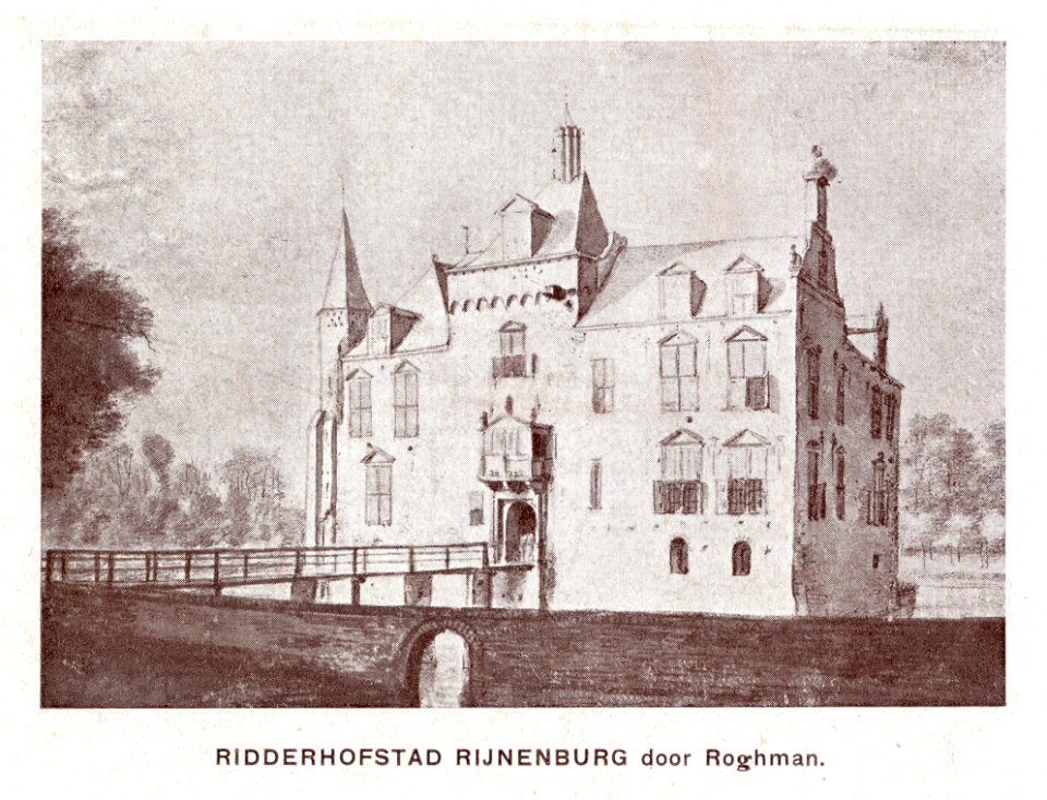HUA-107452-Gezicht vanaf de voorburcht op het kasteel Rijnenburg aan de Jutphasewetering bij Jutphaas uit het noordoostenNB De gemeenten Jutphaas en Vreeswijk zi