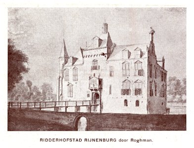 HUA-107452-Gezicht vanaf de voorburcht op het kasteel Rijnenburg aan de Jutphasewetering bij Jutphaas uit het noordoostenNB De gemeenten Jutphaas en Vreeswijk zi