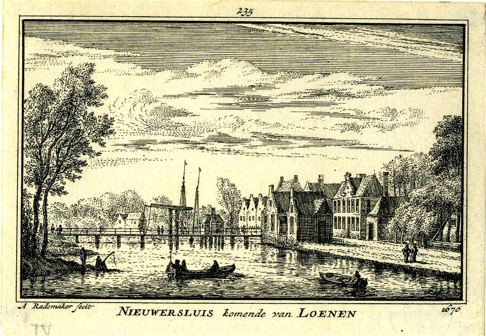 HUA-200771-Gezicht over de Vecht op Nieuwersluis uit het noordoosten