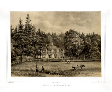 HUA-135898-Gezicht op de voorgevel van het huis Nieuw Sterkenburg te Doorn temidden van het omringende landschapsparkNB Het huis is ook bekend onder de naam Wara