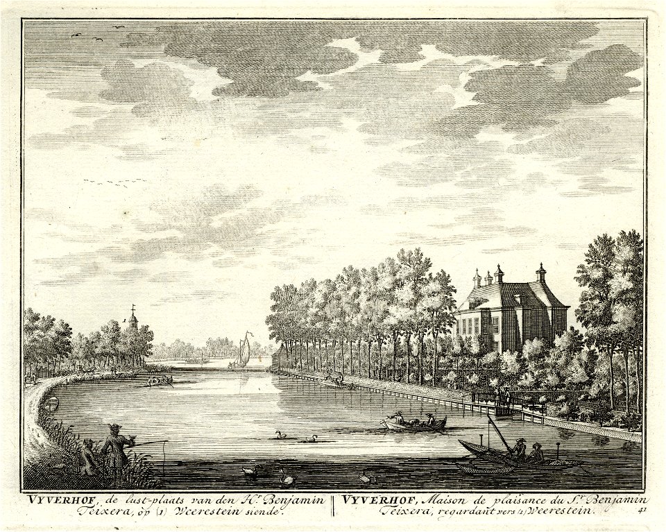 HUA-135730-Gezicht op de Vecht bij Loenen met rechts het huis Vijverhof