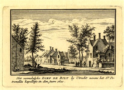 HUA-200417-Gezicht in De Bilt met het St Petronellakapelletje