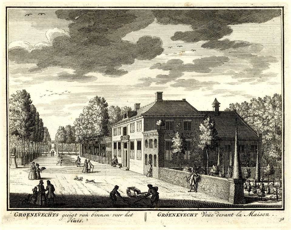 HUA-135623-Gezicht op het huis en de tuin van de buitenplaats Groenevecht bij Breukelen