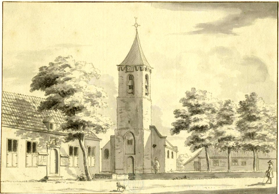 HUA-200620-Gezicht in het dorp Leersum met de Nederlands Hervormde kerk