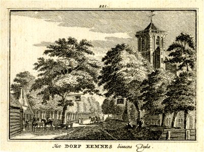 HUA-200529-Gezicht in het dorp Eemnes Binnen met rechts de toren van de Nederlands Hervormde Pieterskerk