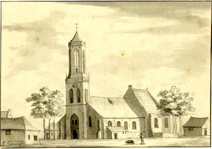 HUA-200568-Gezicht op de Nederlands Hervormde kerk te Houten uit het zuidwesten