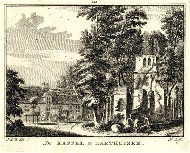 HUA-200495-Gezicht in het dorp Darthuizen met de ruïne van de kapelNB Darthuizen maakt thans deel uit van de gemeente Leersum