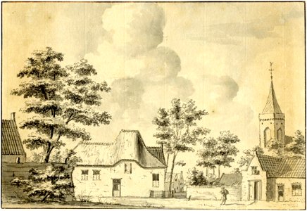 HUA-200966-Gezicht in het dorp Zegveld met rechts de toren van de Nederlands Hervormde kerkNB De gemeente Zegveld is per 1 januari 1989 bij de gemeente Woerden g