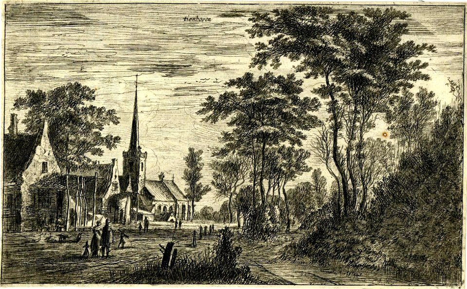 HUA-200848-Gezicht in het dorp Tienhoven met de Nederlands Hervormde kerk