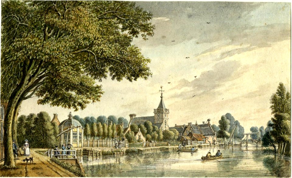HUA-200877-Gezicht op een bocht in de Vecht bij Vreeland