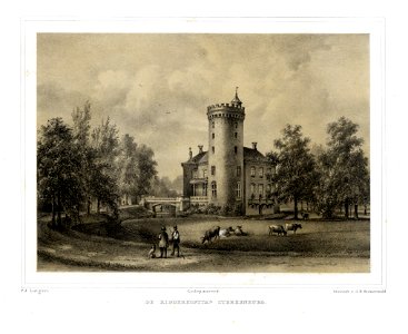 HUA-135922-Gezicht op het kasteel Sterkenburg te Driebergen uit het oosten met links de brug naar het voorterreinNB De gemeenten Driebergen en Rijsenburg zijn pe