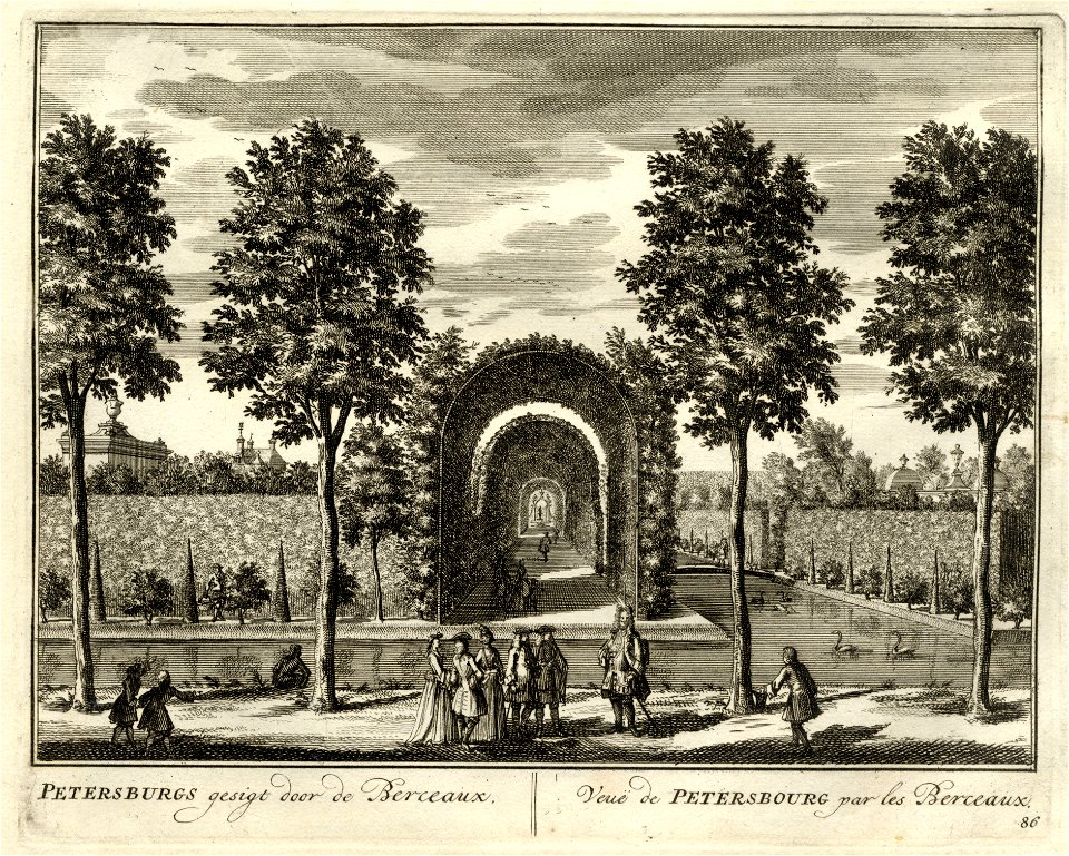 HUA-135671-Gezicht op de berceaux van de buitenplaats Petersburg bij Nigtevecht
