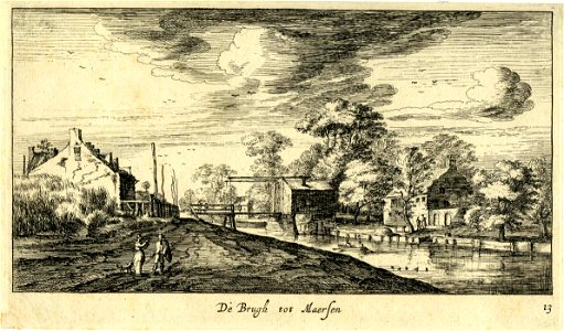 HUA-200699-Gezicht op de Vecht te Maarssen met de ophaalbrug over de rivier