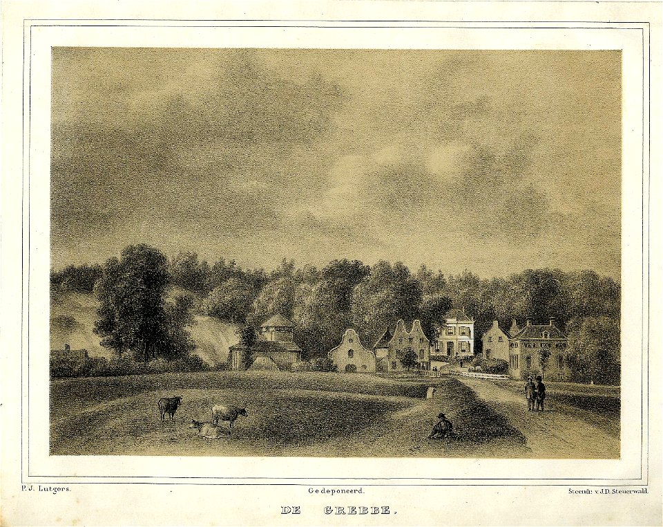 HUA-200141-Gezicht op de weg die uit Gelderland komt aan het begin van de Grebbeberg ten oosten van Rhenen met aan weerszijden enkele huizen