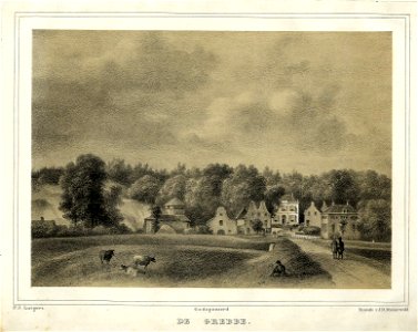 HUA-200141-Gezicht op de weg die uit Gelderland komt aan het begin van de Grebbeberg ten oosten van Rhenen met aan weerszijden enkele huizen
