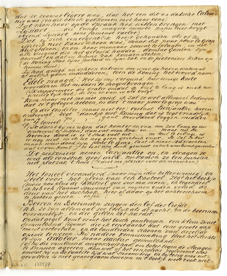 HUA-135577-Afbeelding van een pagina met commentaar op de opera Euryanthe van Carl Maria von Weber op 25 maart 1861 in de Utrechtse schouwburg uitgevoerd