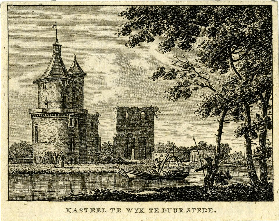 HUA-201211-Gezicht op de Bourgondische toren en de ruïne van het kasteel Duurstede te Wijk bij Duurstede