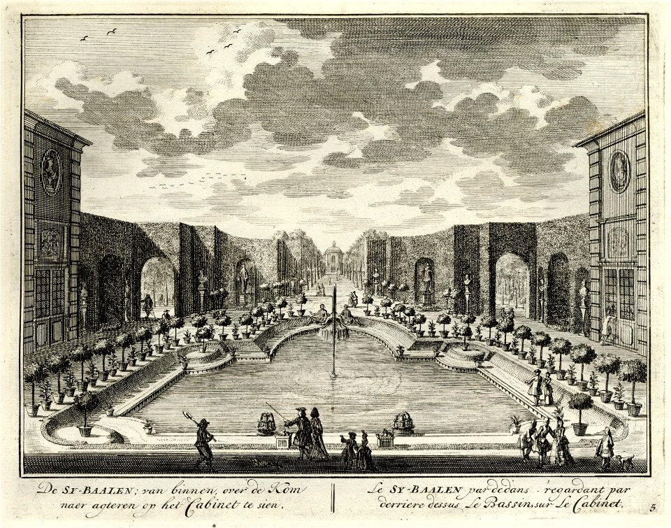 HUA-135590-Gezicht over de grote vijver in de tuin van het huis Zijdebalen aan de Vecht te Utrecht met links de fabriek en rechts de oranjerie