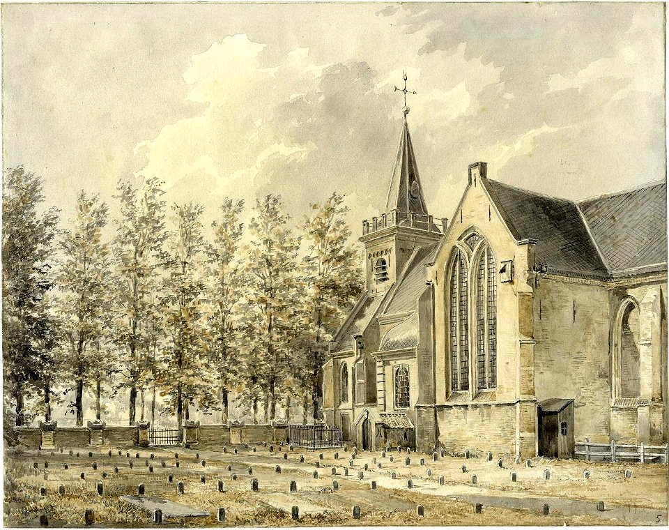 HUA-200694-Gezicht op de Nederlands Hervormde kerk en het kerkhof te Maarssen uit het zuidoosten