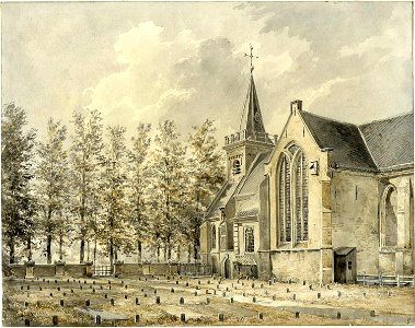 HUA-200694-Gezicht op de Nederlands Hervormde kerk en het kerkhof te Maarssen uit het zuidoosten