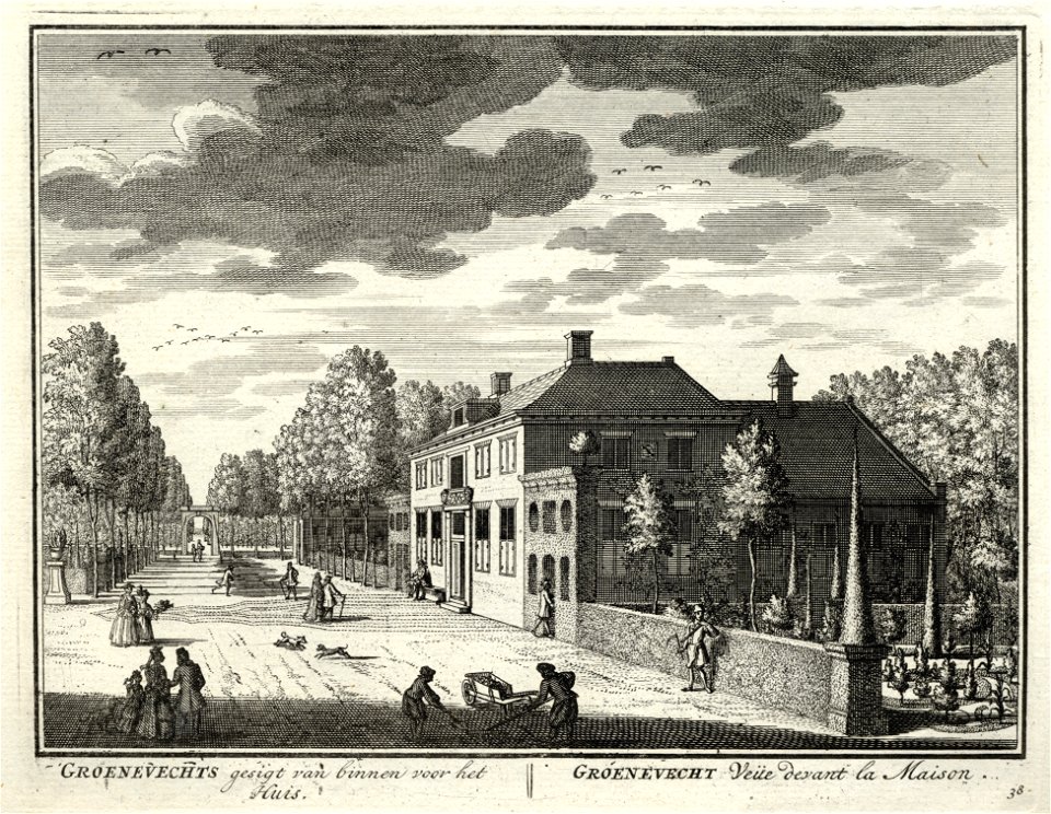 HUA-135727-Gezicht op het huis en de tuin van de buitenplaats Groenevecht bij Breukelen