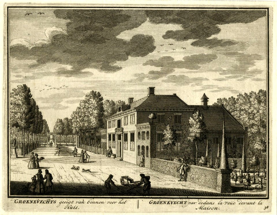 HUA-201296-Gezicht op het huis en de tuin van de buitenplaats Groenevecht bij Breukelen
