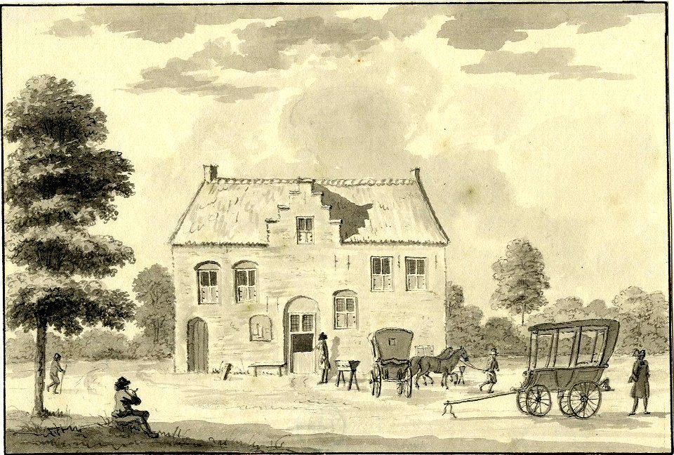 HUA-200496-Gezicht op de voorgevel van het rechthuis in het dorp DarthuizenNB Darthuizen maakt thans deel uit van de gemeente Leersum