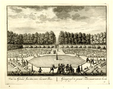 HUA-136032-Gezicht in de siertuin aan de achterzijde van het kasteel Zuilenstein bij Amerongen uit het zuidwesten