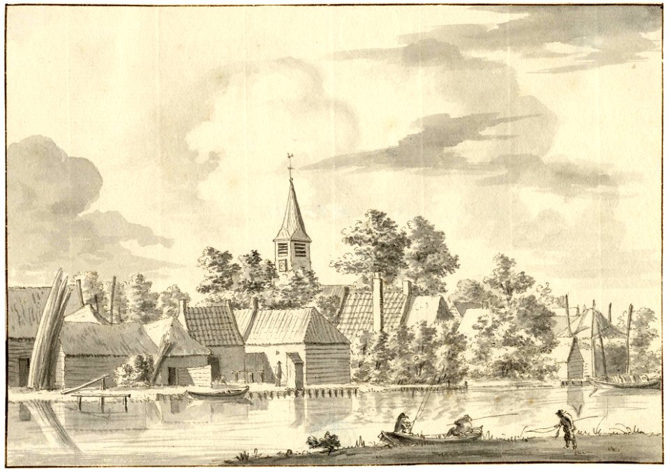 HUA-200759-Gezicht over de Vecht op het dorp Nigtevecht