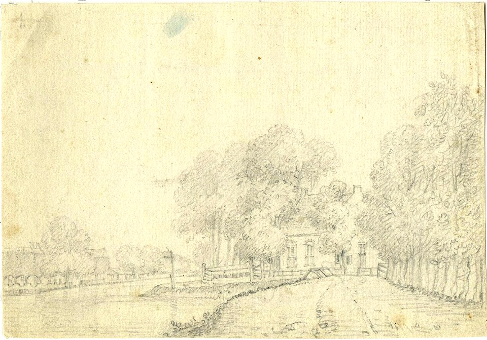 HUA-201001-Gezicht vanaf de Vechtdijk op de Vecht en de herberg De Klop bij Zuilen uit het oosten