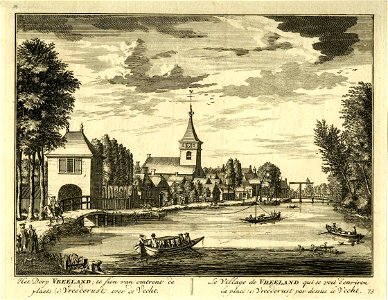 HUA-200867-Gezicht over de Vecht te Vreeland uit het zuiden met links het poortgebouw van de buitenplaats Vrederust